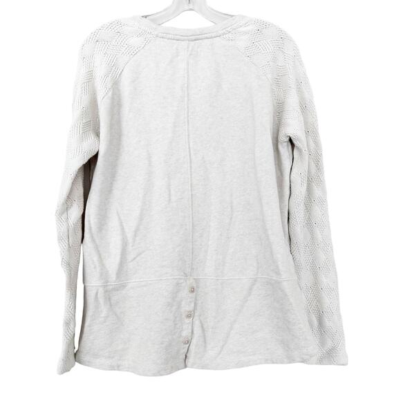 Lucky Brand Cream Sweater Knit Sleeves Sz L - Picture 5 of 6